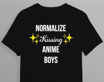Normalize Kissing Anime Boys Unisex Novelty Shirt