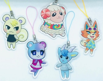Animal Crossing Dom Judy Sherb Audie Marshal Double Sided 2" Acrylic Charms