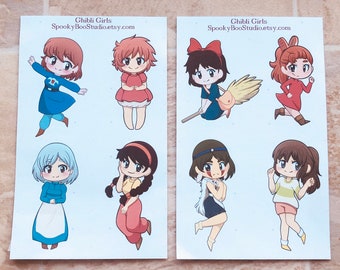 Japanese Anime Movie Girls 3" Sticker Sheets