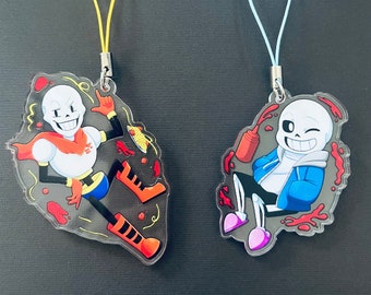 Sans and Papyrus Double Sided 2" Charms