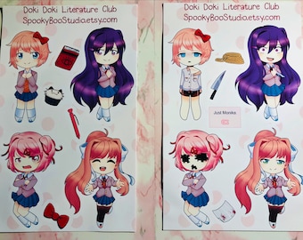 Doki Doki Literature Club 3" Sticker Sheets