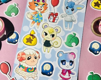 Animal Crossing Sticker Sheet Dom Marshal Judy Audie Sherb
