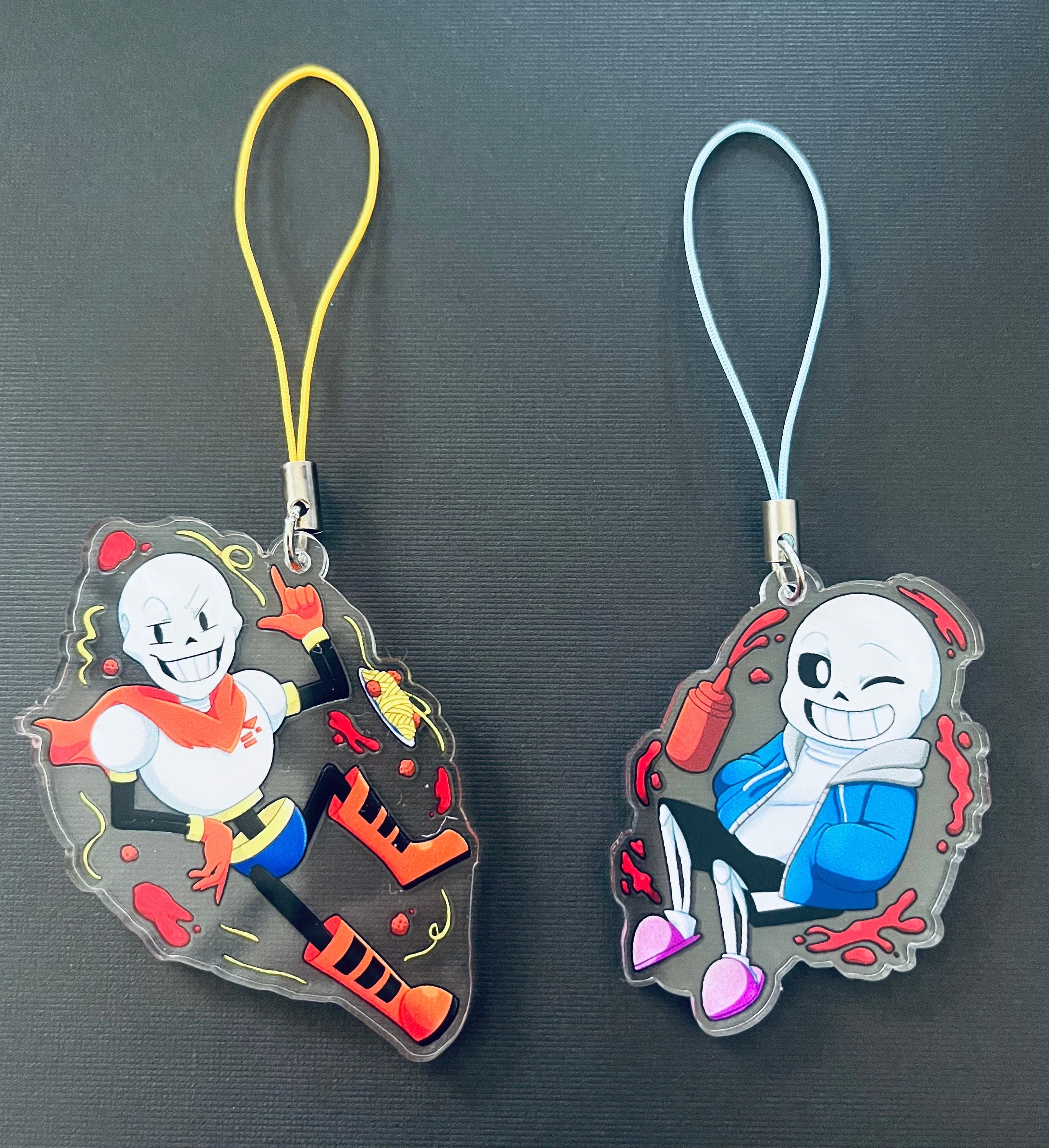 Anime Undertale sans frisk horror Chara Blueberry Theme Keychain