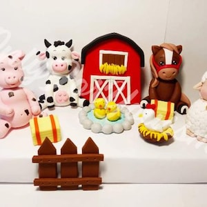 Farm fondant figurine topper