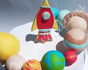Fondant Planet Cake Toppers,Planet Toppers, Fondant Planets,Space Birthday,Planet Birthday
