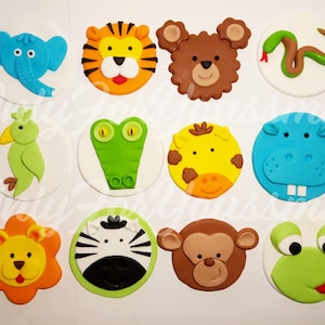 Safari fondant cupcake topper
