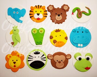 Safari fondant cupcake topper