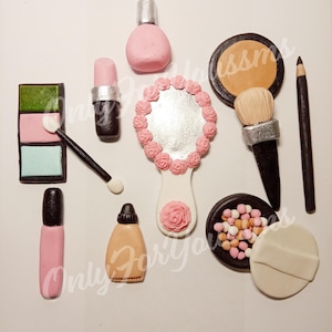Fondant Make up set up Cake Topper, Sugar Fondant Decoration Birthday topper