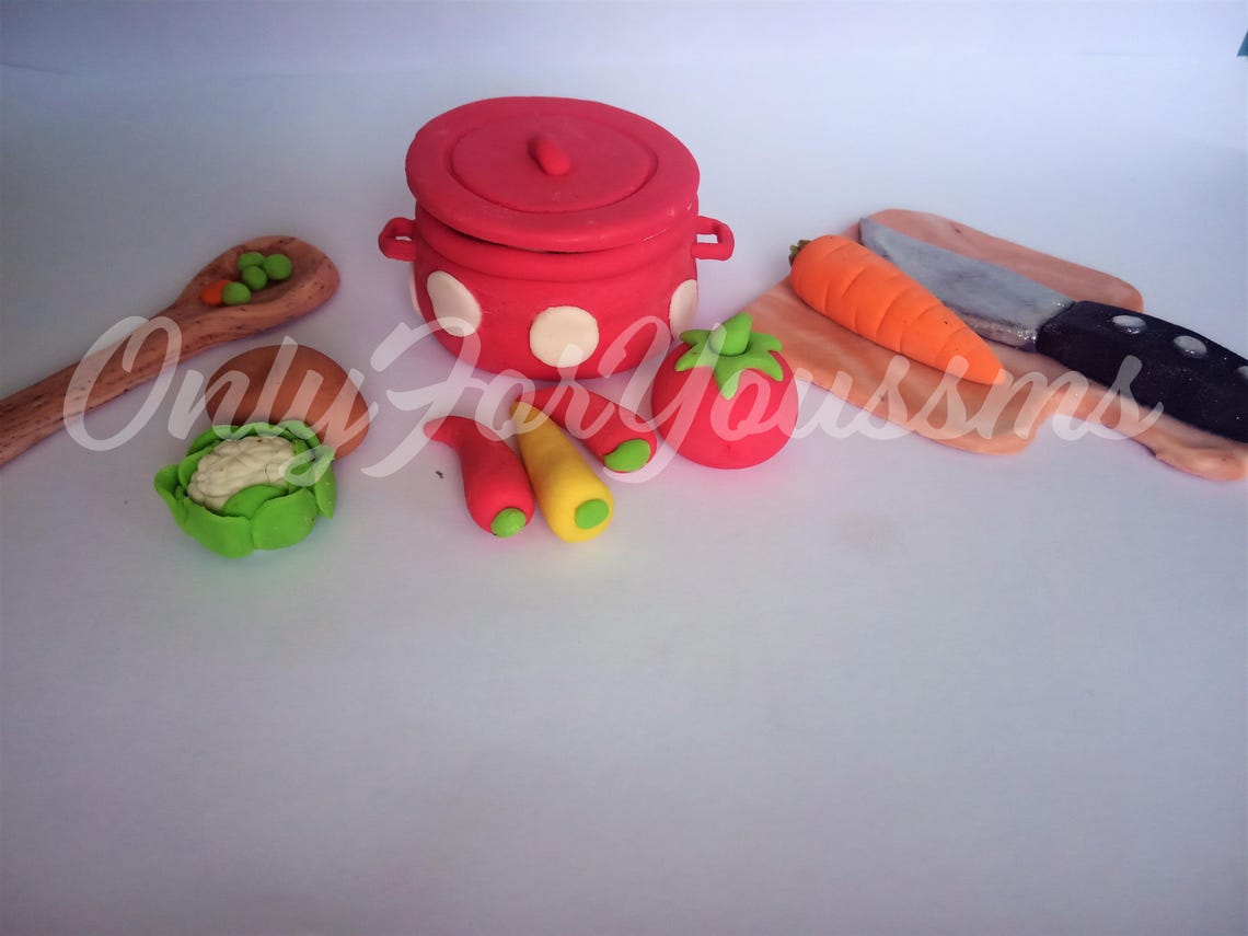 Cooking Fondant Cake Topper, Kitchen Themed Fondant Topper, Fondant Pot ...