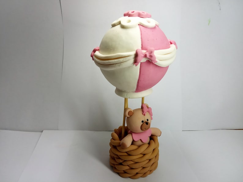Hot Air Balloon Teddy Bear Fondant Cake Topper 3D Fondant | Etsy