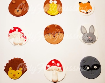 Woodland Cupcake Toppers, Woodland Party, Woodland cupcakes, Woodland animals