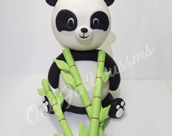 Fondant Panda cake topper for  birthday party, fondant decorations, panda baby shower, wild animal cake
