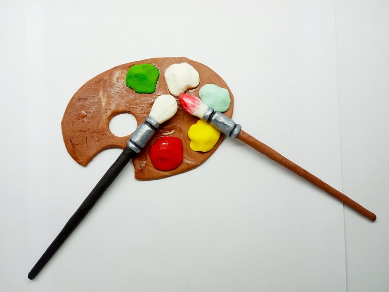 Edible PAINT PALETTE TOPPERS fondant paint palette circles. Etsy