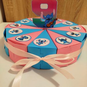Pastel de cartón 3D, pastel de cumpleaños, plantillas de caja de trozos de pastel, trozo de pastel, 12 piezas - Caja de trozos de pastel, rebanadas de pastel de papel