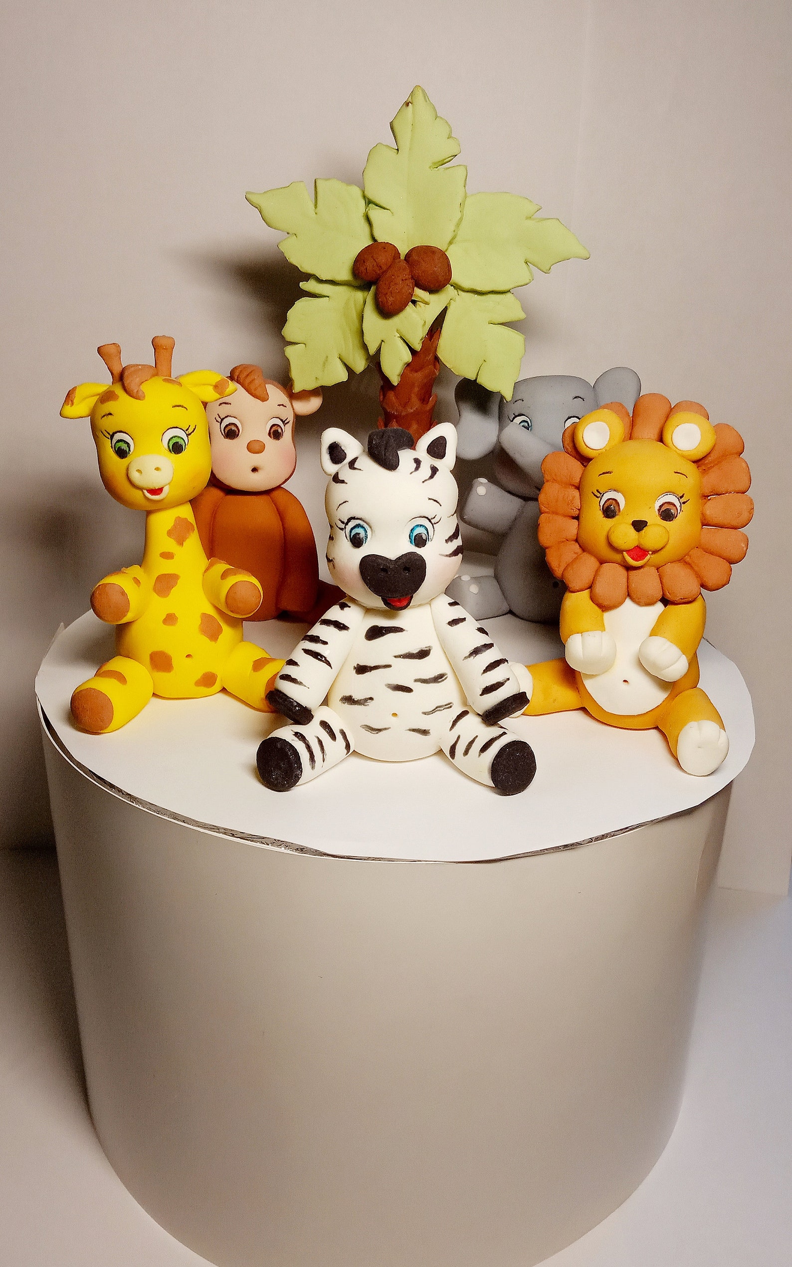 safari animal fondant cake toppers