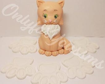 Cat cake toppers, fondant cat, birthday cake
