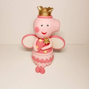 Peppa pig princess cake topper, little Peppa princess centerpiece, Peppa fondant topper image 4