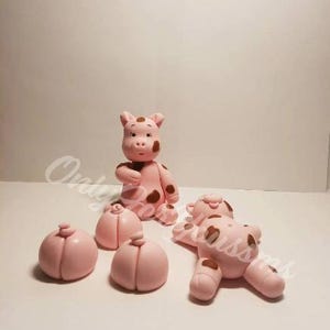 Bauernhof Fondant Figur Topper, glückliche Schweine Topper