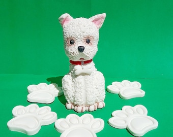 Dog cake toppers, fondant dog, birthday cake