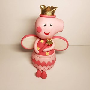 Peppa pig princess cake topper, little Peppa princess centerpiece, Peppa fondant topper image 3
