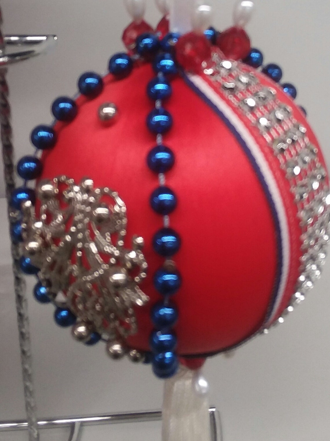 Ornate Ornament Red, White and Blue PATRIOTIC ORNAMENT Gift Decoration With Tassel - Etsy Sweden
