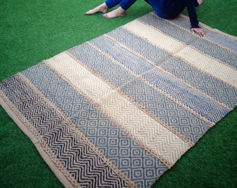 Indian Cotton Rug Handmade Area Floor Carpet Hippie Bathroom Runner Yoga Mat Rag Indian Cotton Rug Handmade Area Floor Carpet Hippie Bathroom Runner Yoga Mat Rag
