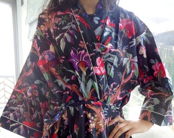Indian Kimono Robe Handmade Cotton Bikini Beach Wear Bath Robe Floral Night Wear Women dress Bridesmaids Gift