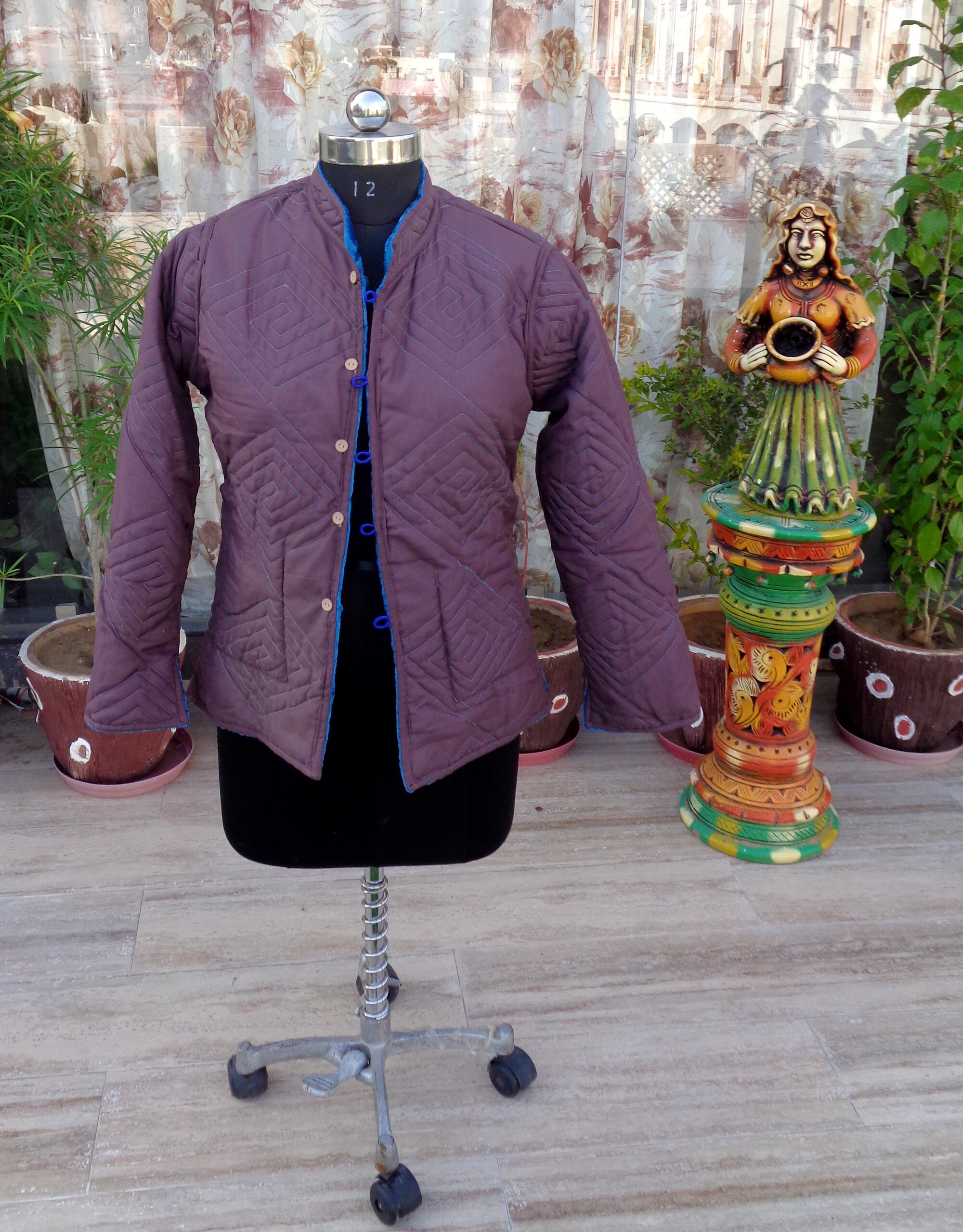 Indian Women Jacket Designer Quilted Jacket Reversible Velvet Etsy