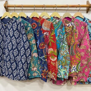 20pc Quilted Cotton Kantha Jacket Handmade Bridesmaid Gift Indian Assorted Jacket Coat