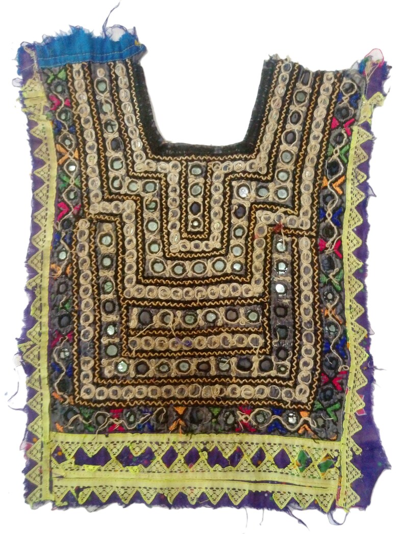 Indian Embroidery Work Neck Yoke Handmade Vintage Applique Etsy