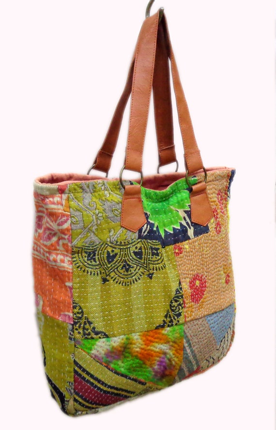 Indian Kantha Bag/Handmade Patch Shoulder Bag/Vin… - image 3