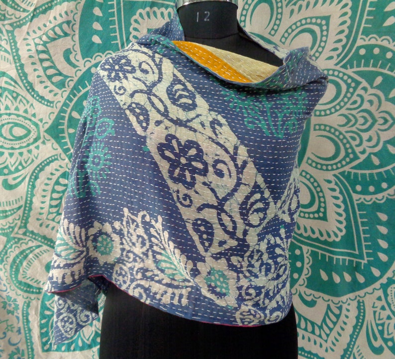 Wholesale Lot Handmade Kantha Scarves: Vintage Recycled Cotton Neck Wrap image 4