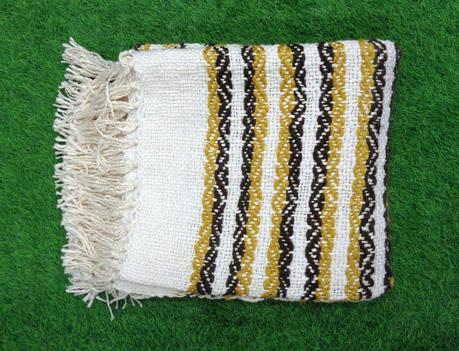 Indian Cotton Throw Bohemian Throw Handmade Tufted Throw Etsy