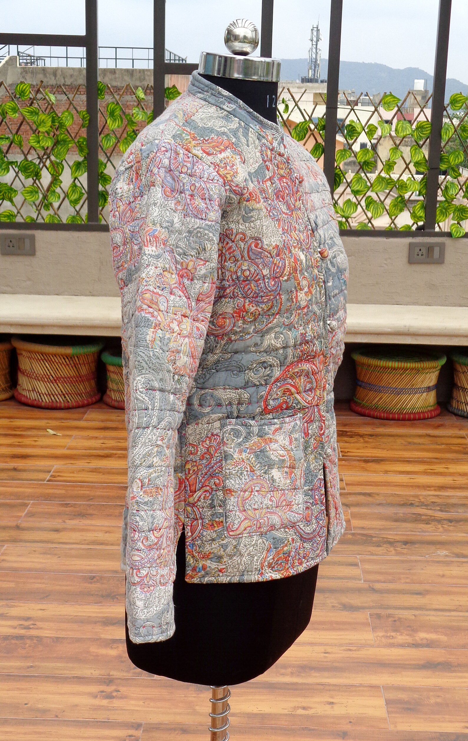 Indian Cotton Jacket Women Quilt Jacket Reversible Paisley Etsy