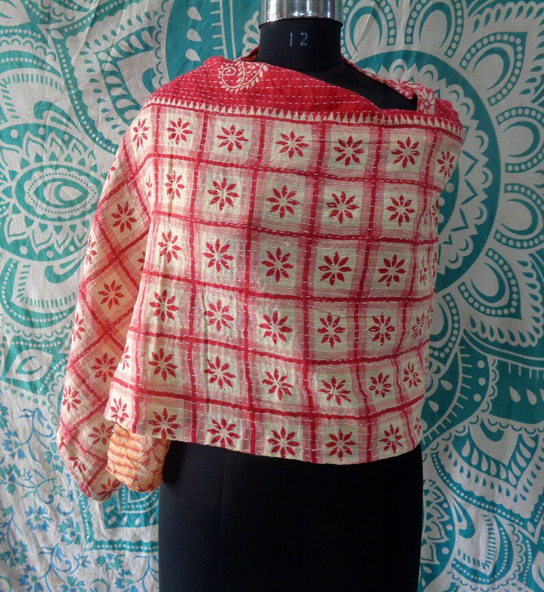 Wholesale Lot Handmade Kantha Scarves: Vintage Recycled Cotton Neck Wrap image 5