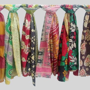 Wholesale Lot Handmade Kantha Scarves: Vintage Recycled Cotton Neck Wrap image 1
