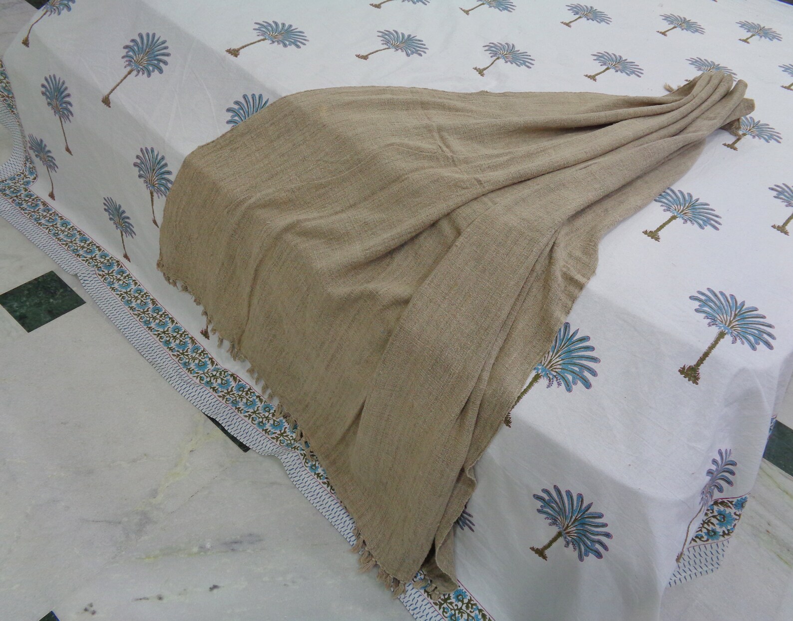 Handloom Throw Blanket Raw Indian Cotton Throw With Fringes Etsy