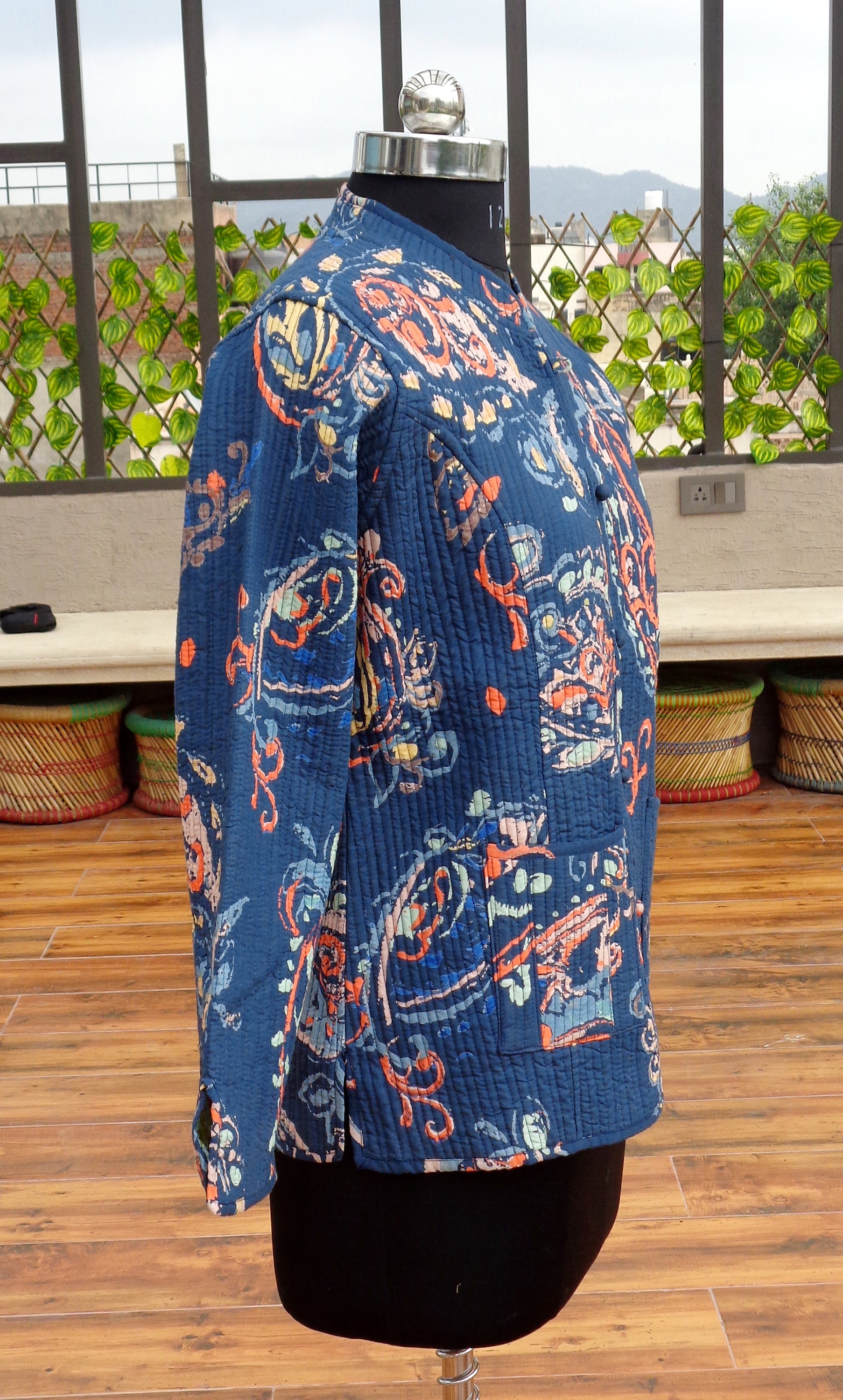 Indian Cotton Jacket Women Quilt Jacket Reversible Floral Etsy