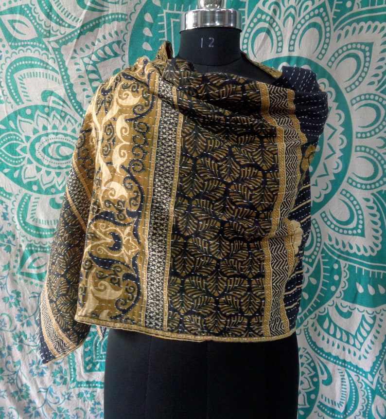 Wholesale Lot Handmade Kantha Scarves: Vintage Recycled Cotton Neck Wrap image 6