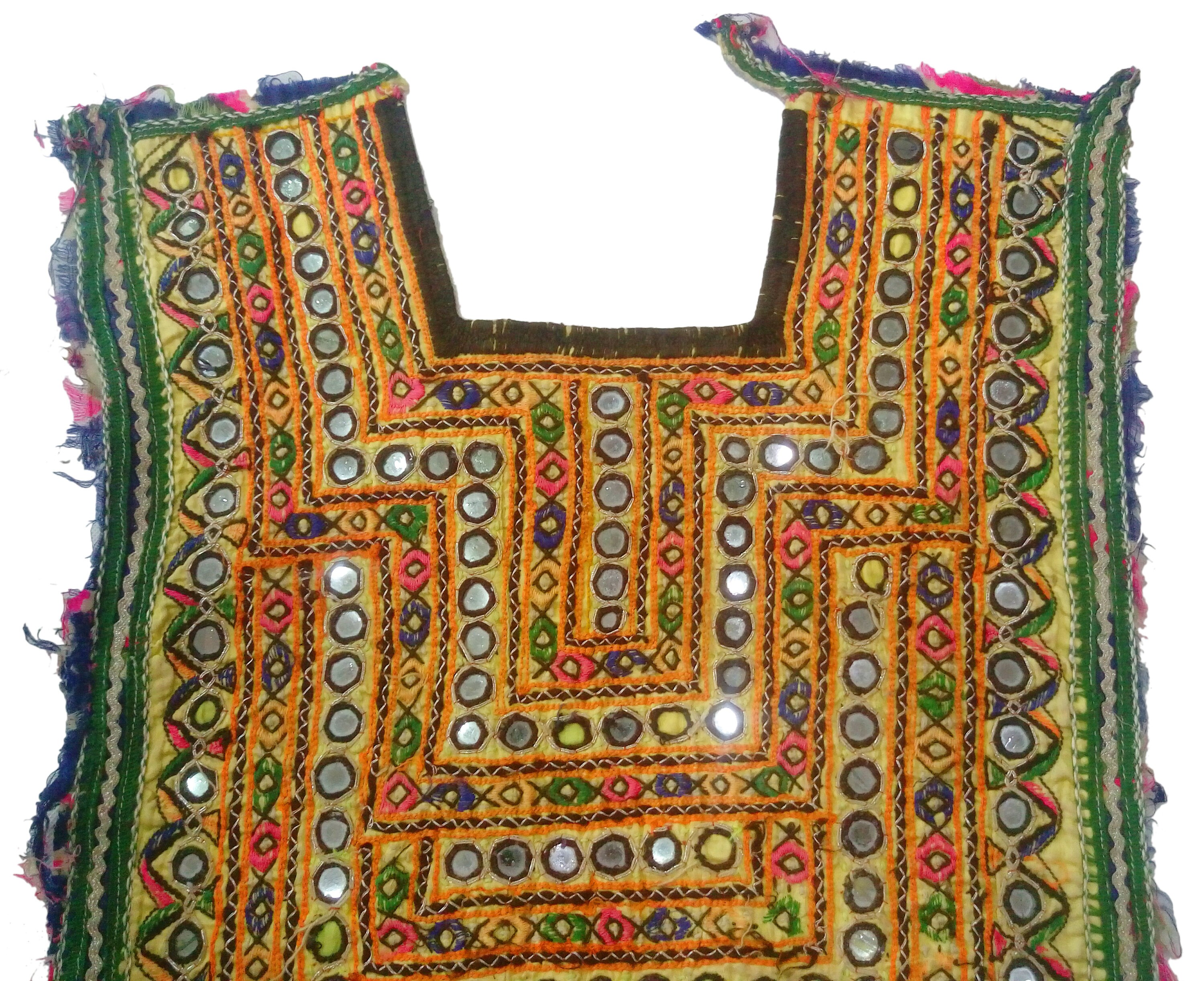 Vintage Handmade Embroidered Neck Yoke Indian Applique Patch Etsy