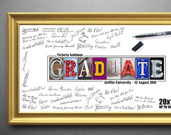 Idées de cadeaux de fin d’études, Cadeaux de fête de fin d’études supérieures pour les diplômés, Diplômé du collège, Cadeau de diplômé d’école secondaire, Livre d’or signature de graduation