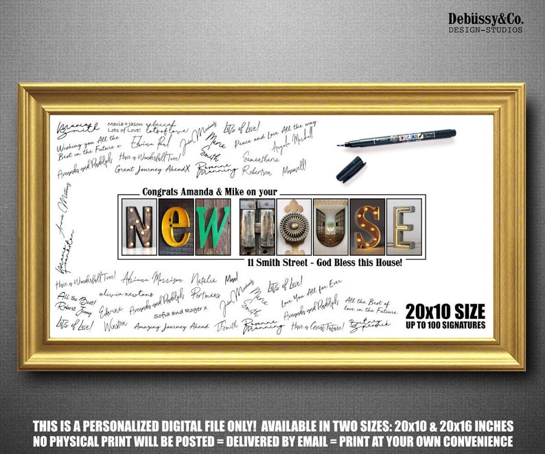 Housewarming Guest Book New Home Guest Book Print Etsy