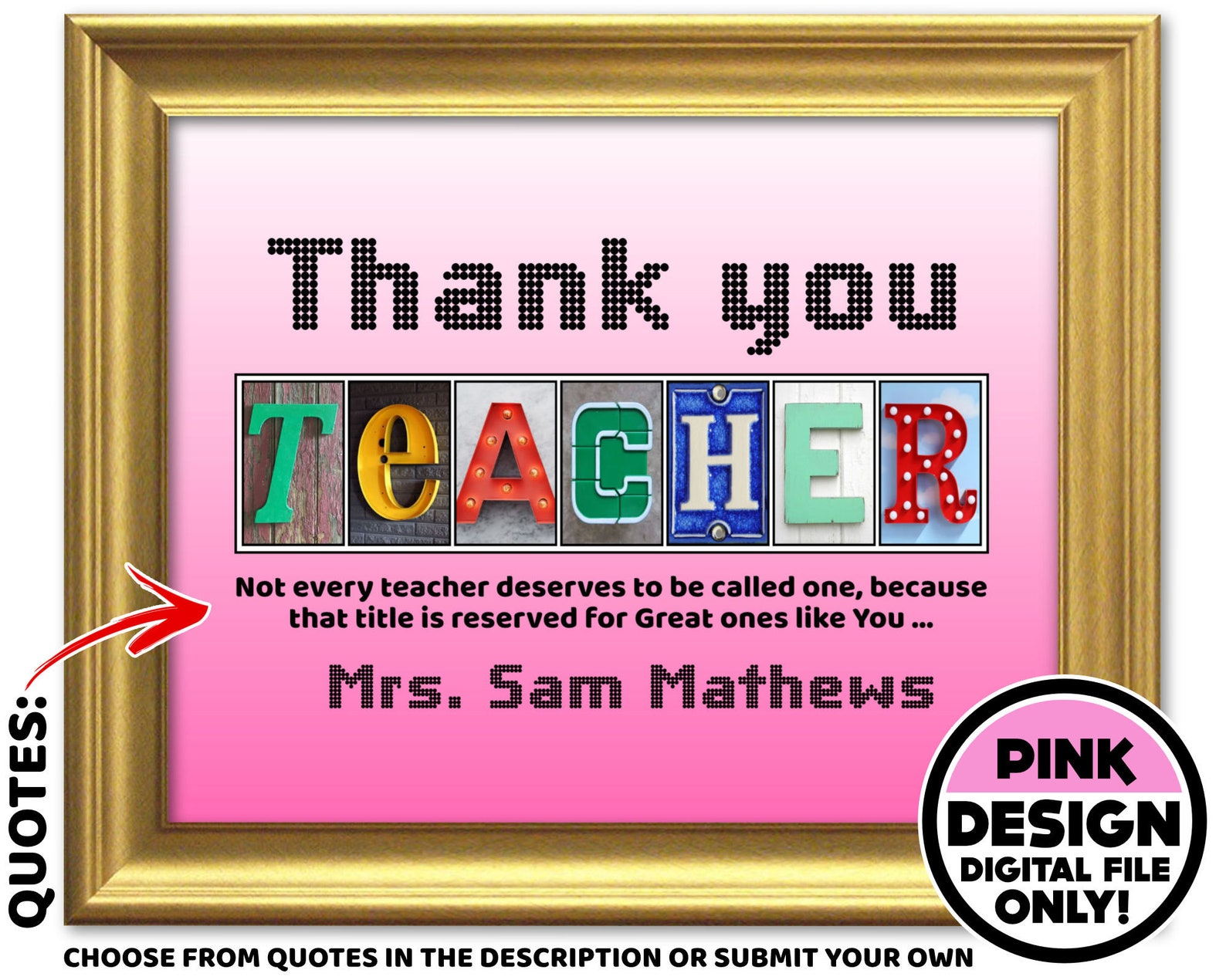 Teacher Gift for Teacher Appreciation Gift Personalized Etsy