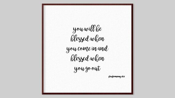 Framed Bible Verses Wall Art You Will Be Blessed Deuteronomy Etsy