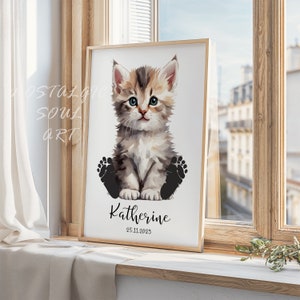 Gepersonaliseerde geboorteafdruk, eerste voetafdruk baby, voetafdruk pasgeboren, schattige aandenken, kinderkamerkunst, eerste verjaardag, babyshowercadeau, pdf-bestand