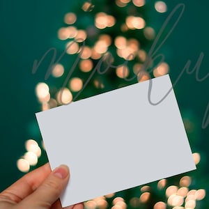 Christmas/New year card mockup, Party card/Christmas theme card mockup, Greeting card mockup, 7x5" Card template mockup