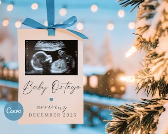 Little brother baby boy Announcement: Christmas baby reveal Editable Social Media Template (Digital Download)
