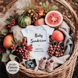 Thanksgiving Pregnancy Announcement Digital, Fall baby Announcement for Social media, Gender neutral, Editable Template