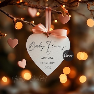 Pregnancy Announcement Digital February, Valentine&#39;s Pregnancy Announcement, February Baby, Gender Neutral Baby Reveal Editable Template