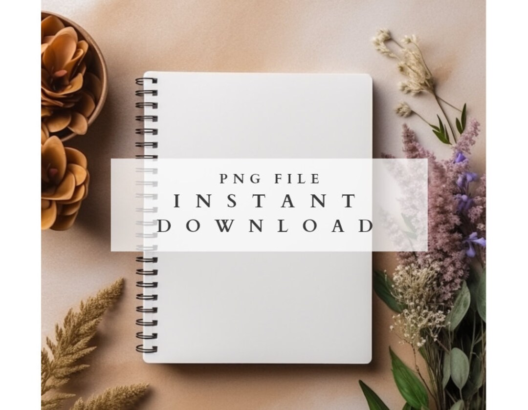 Journal Cover Mockup Boho Design PNG Planner Mockup Notebook Cover Spiral Notebook Mockup
